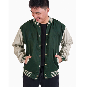 Chaqueta universitaria personalizada de estilo callejero 2025 para hombre, chaqueta de trabajo de invierno OEM con cuello levantado de tela de lana de cuero de alta calidad - Product Image 4