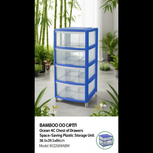 Cassettiera BAMBOO Ocean 4C Salvaspazio in <span class=keywords><strong>Plastica</strong></span> 38.5x39.5x86cm Modello 9022069ABM - Product Image 3