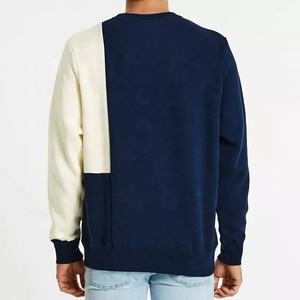 Pull surdimensionné Hip Hop personnalisé, sweat-shirt français en éponge à la mode avec blocs de couleurs et col ras du cou - Product Image 4