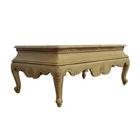 Table basse de salon de style français, reproduction antique, table à thé avec tiroir, table centrale en bois sculpté à la main