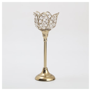 Bougeoir européen en cristal or argent résistant à la chaleur chandelier candélabre pour centre de table accessoires de mise en page décoration - Product Image 4