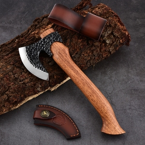 Hacha de acero de alto carbono de grado industrial personalizada hecha a mano, mango de madera de Fresno, vaina de cuero, hachas de corte, cabeza de hacha disponible para - Product Image 2