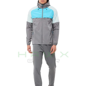 Conjunto de traje cortavientos de algodón y poliéster ligero con logotipo personalizado impermeable para hombre al aire libre adultos primavera 100% ropa de algodón teñida - Product Image 4