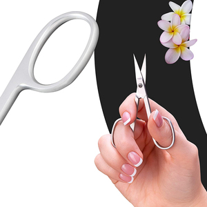 Beauty-Tijeras para uñas hechas en acero inoxidable, cuchillas curvadas afiladas para manicura y pedicura, cutículas con Funda de cuero Pu - Product Image 2