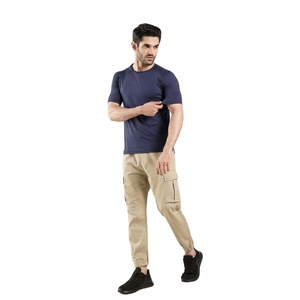 <b>Men</b> Sports Gym T-Shirt 100% Cotton 210gsm Slim Fit Short Sleeve Quick Dry <b>Stretch</b> Breathable Workout Training Tee Anti-Pilling - Product Image 3