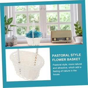 Almacenamiento de flores tejidas de estilo pastoral, diseño multifuncional hecho a mano para decoración del hogar para sala de estar, dormitorio, Oficina - Product Image 5