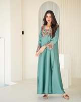 Caftan Abaya Zardozi fait main perlé, grande taille, en soie italienne légère, ourlet évasé, longueur ras du sol, pour mariage islamique féminin