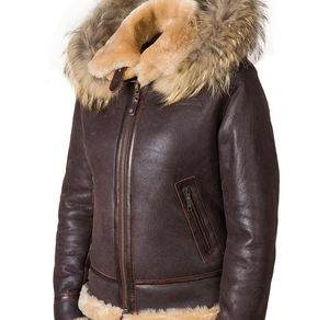 แจ็คเก็ตหนังแท้คุณภาพสูง ออกแบบเองได้ สำหรับผู้ชาย หนังแกะแท้ ขนแกะนุ่ม พร้อมเข็มขัด สไตล์บอมเบอร์ สำหรับทุกเพศ - Product Image 2