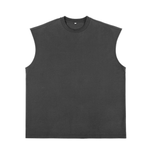 Nouveau débardeur délavé à l'acide pour hommes sur mesure tricoté Streetwear XL respirant broderie meilleur fournisseur pour la quantité en vrac - Product Image 2