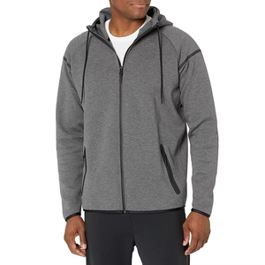 Sweat-shirts en polaire de haute qualité pour hommes, manches longues, veste thermique d'hiver, logo imprimé personnalisé, cordon de serrage, uni - Product Image 2