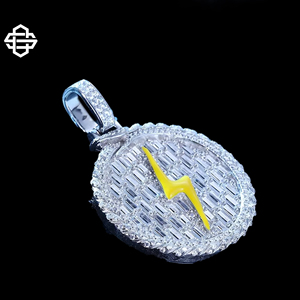 <span class=keywords><strong>Lightning</strong></span> Bolt Mặt dây chuyền Hiphop đồ trang sức kim cương đá ra quyến rũ Bling hợp kim vòng cổ của nam giới thời trang dạo phố phụ kiện - Product Image 1