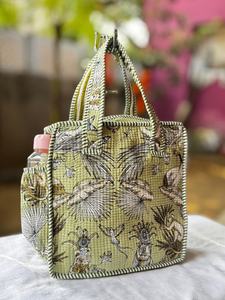 Sac en coton 2025 grand format avec poignée, taille personnalisée, logo, sac matelassé imprimé à la main pour femmes, sac à bandoulière, sac de shopping, sac de voyage - Product Image 3