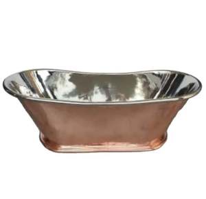 Luxury Modern Design Copper <b>Bath</b> Tub Rectangle Nickle Double Slipper Free Standing Wholesale Price <b>for</b> Luxury Bathroom Villa - Product Image 6