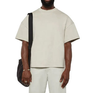 T-shirt surdimensionné 100% coton personnalisé pour hommes, grande et grande taille avec logo imprimé, tricoté à coupe ample - Product Image 2