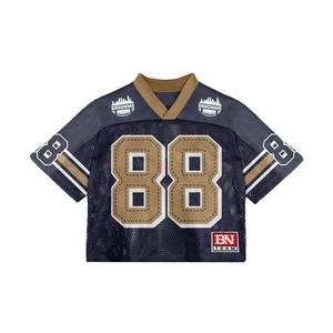 Camiseta de Fútbol Americano Bordada Personalizada para Hombre, Estilo Retro, Corte Holgado, Malla Sublimada - Product Image 1