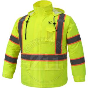 Veste de sécurité réfléchissante personnalisée de haute qualité pour les travailleurs du bâtiment, conforme à la norme ANSI Classe 1 et EN ISO 20471 Classe 2, avec éclairage LED clignotant - Product Image 1