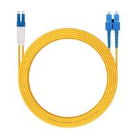 Kabel Patch Fiber Optik Single Mode Indoor Duplex LC-SC ke SC, Kabel Pigtail Fiber Optik Kuning, Kabel Lead SC APC