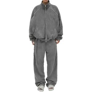 Survêtement personnalisé pour femmes grande taille, coupe ajustée, polyester/coton, fermeture éclair, vêtements de sport décontractés écologiques, pantalon de jogging, sweat-shirts à capuche - Product Image 3