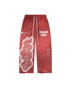 กางเกงวอร์มขาบานลำลองคุณภาพสูงสั่งทำขายส่ง Relicstar ผ้าคริสตัล 100% ผ้าฝ้าย แต่งลายปะติด ขอบเอวยางยืด สำหรับผู้ชาย - Product Image 1