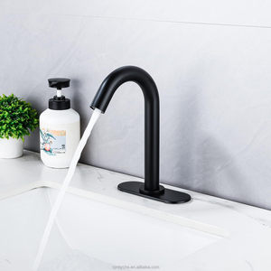 Robinet de salle de bain moderne automatique à capteur infrarouge en laiton Robinet de lavabo monotrou monté avec noyau de valve en céramique - Product Image 3