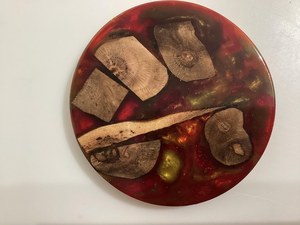 New Collection Round Wooden and <b>Clear</b> <b>Resin</b> Stone Coasters Durable Drink Coasters for Hotel Rooms, Restaurants, Offices, and - Product Image 2