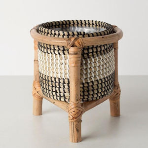 Fabriqué à la main décor à la maison pot de plante en rotin naturel panier de plantes en rotin naturel à la main pots de plantes d'intérieur pots de fleurs et jardinière - Product Image 4