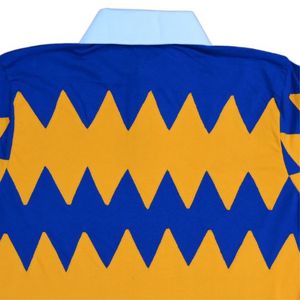 Custom Vintage Zigzag Stripe Rugby Polos Casual Sportswear Logo Organic University Camisa de manga larga para hombres-Amarillo - Product Image 6