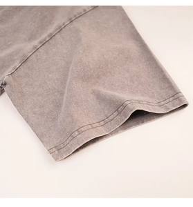 Camiseta de algodón 100% lavada Retro Unisex de alta calidad para hombre, ajuste Regular de moda, diseño de hombro caído ecológico, patrón sólido - Product Image 5