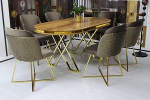 ห้องรับประทานอาหารสุดชิคทันสมัยสุดหรูชุดเฟอร์นิเจอร์ไม้ร่วมสมัยหรูหราสำหรับบ้านและโรงแรมสำหรับวิลล่าและพื้นที่รับประทานอาหาร - Product Image 6