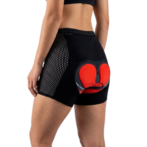 Shorts de cyclisme pour hommes, noir et rouge, rembourrés, respirants, séchage rapide, en spandex et polyester, style ajusté - Product Image 3
