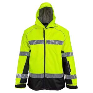 Chaqueta de Lluvia de Seguridad Reflectante para Hombre, Alta Visibilidad, para Exteriores, con Cuello Alto, Transpirable e Impermeable, para Primavera e Invierno - Product Image 6