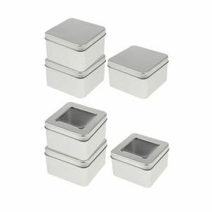 Nhu Cầu cao kim loại cao cấp container hộp bột màu trắng tráng hoàn thành Bộ 6 Tùy chỉnh hình trái tim & Kích thước hộp thiếc - Product Image 2