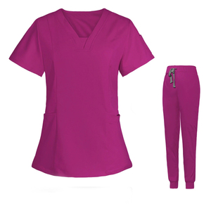 Conjuntos de Uniformes Médicos Unisex, Camiseta de Manga Corta con Cuello en V y Bolsillos, Uniforme Médico Personalizable de Alta Calidad - Product Image 3