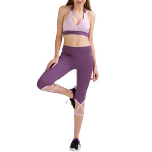 Entrenamiento de las mujeres 2 piezas Fitness Gym Set en color sólido 100% Material de alta calidad hecho mujeres Yoga Set Spandex Material OEM - Product Image 1