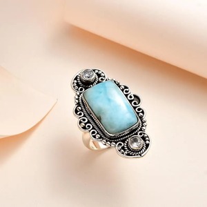 Most Selling Bold Larimar Cocktail <b>Ring</b> for Special Occasions and Spiritual Jewellery Collections Available at Best Price - Product Image 4