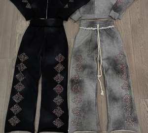 Pantalones Anchos de Alta Calidad, Personalizados, de Doble Cintura, Gruesos, Holgados, de Pierna Ancha, Estilo Deportivo, para Hombre - Product Image 3