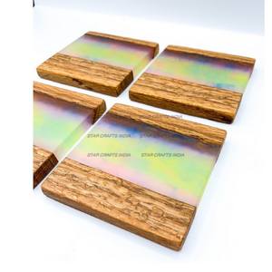 Posavasos único de madera para bebidas, posavasos único de resina epoxi, posavasos de madera, posavasos único para té, cerveza y café - Product Image 6
