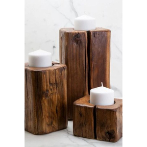 Portavelas Redondo de Diseño de Lujo, Hecho de Madera, para Velas de Té, en Oferta - Product Image 4