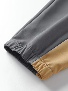 Nouveau pantalon droit décontracté personnalisé pour hommes jambe ample mi-taille plate devant respirant fermeture à cordon décoration à motif - Product Image 6