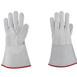 Venta al por mayor de guantes de soldadura de cuero de piel de cabra negro de calidad superior/Nuevo último diseño 2025 Guantes de soldadura - Product Image 1