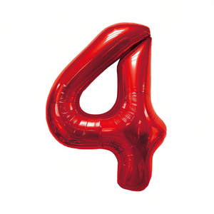 Palloncini Numero Rosso N4 80cm 12 pz in Confezione - Product Image 2