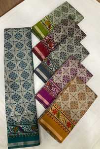 ส่าหรีผ้าฝ้ายวิสคอสผ้านุ่มคุณภาพดีสไตล์โมเดิร์นพิมพ์ลายพร้อมงานแต่งงานและเทศกาลดิวาลี - Product Image 4