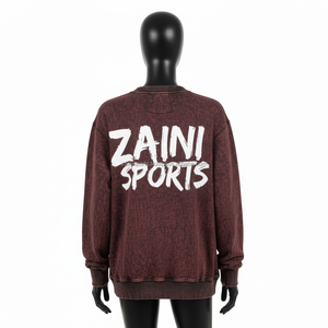 Sudadera para Mujer, Algodón, Color Granate y Negro, Estampado Gráfico, Logotipo Personalizado, Serigrafía, Ropa Casual, Transpirable - Product Image 2