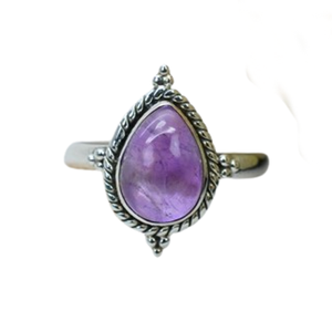 Amatista piedra preciosa mejor diseño hecho a mano clásico cabujón anillo 925 sólida plata esterlina 925 Plata estampada joyería de plata de moda - Product Image 1