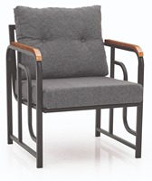Ensemble de meubles d'extérieur Kugu Zara Mini Modern Hotel Villa, 4 pièces, structure en fer, table en bois, chaise de balcon, fabriqué en Turquie