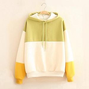 Sweat à capuche d'hiver à manches longues pour femmes, Streetwear décontracté à la mode, couleur bloquée - Product Image 3