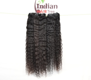 Extensions de cheveux humains Remy indiens non traités de qualité naturelle, boucles profondes et ondulations d'eau, tissage double machine - Product Image 4