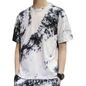 Venta al por mayor personalizado de los hombres de manga larga de cuello redondo sudadera y pantalones cortos conjunto de chándal Co-Ord Tie Dye verano conjunto de pantalones cortos - Product Image 2