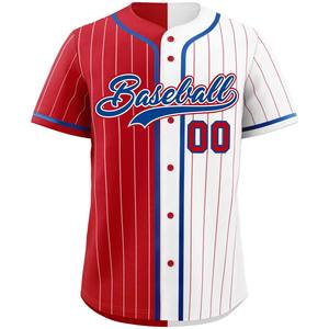 Maillot de baseball personnalisé tissu maille à séchage rapide chemise de softball boutonnée style professionnel matériel en sergé lettres brodées aspect USA - Product Image 3