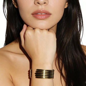 Bracelet jonc vintage en acier inoxydable, unisexe, poli, bijou de poignet pour anniversaire, couleur or ou argent - Product Image 2